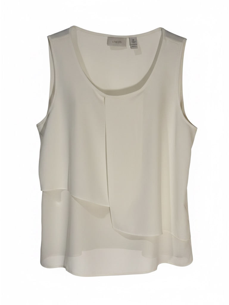 Chico's Ivory Layered Sleeveless Tank Top